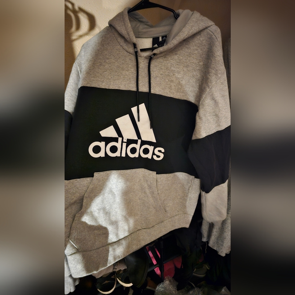 Adidas Black and Gray Hoodie LARGE